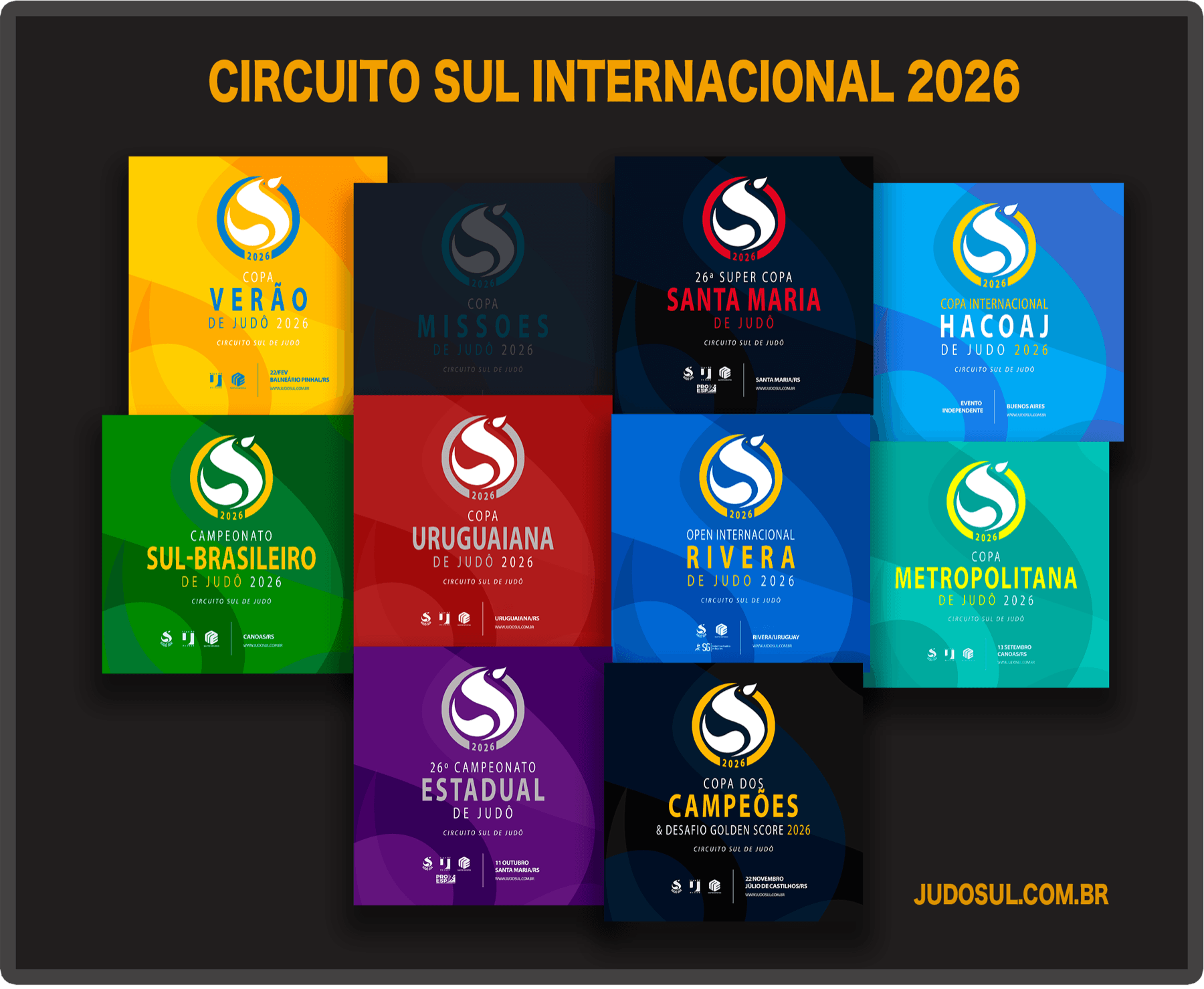 Circuito Sul Internacional 2026: Verão, Missões, Santa Maria, Hacoaj, Sul-Brasileiro, Uruguaiana, Rivera, Metropolitana, Estadual e Copa dos Campeões
